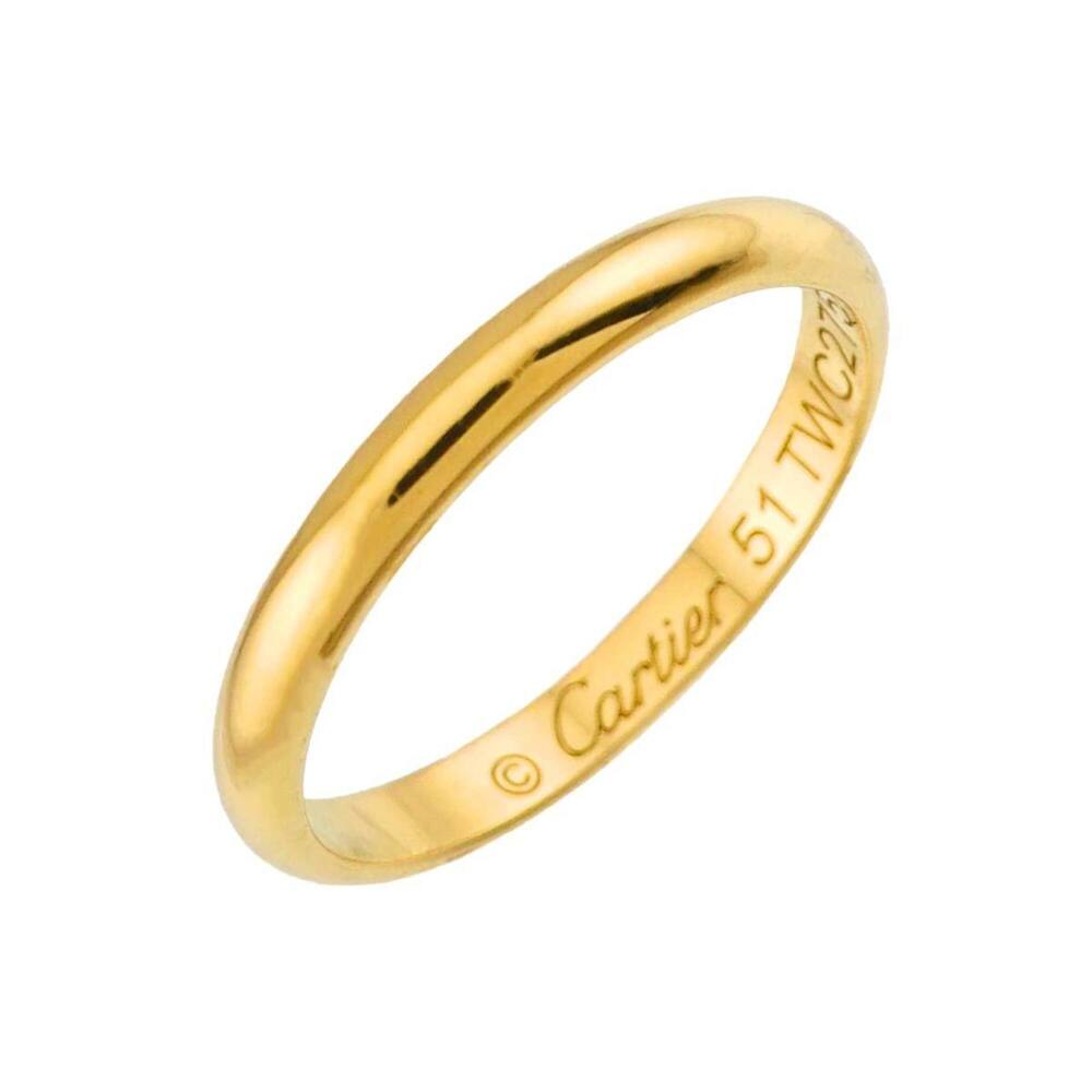 Cartier 1895 Classic Band Ring #51, 2.5mm wide, 18K YG Yellow Gold 750.